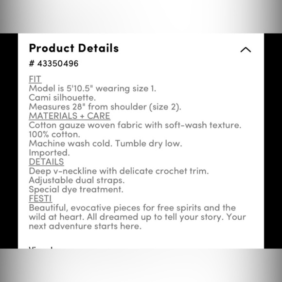 NWT Torrid Festi Crochet Cami - 1X - Picture 7 of 7